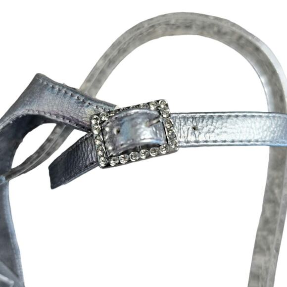 NORTHSTROM Rack nwob Adelaide Block Size 5.5 silver metallic imperfections - Picture 7 of 11